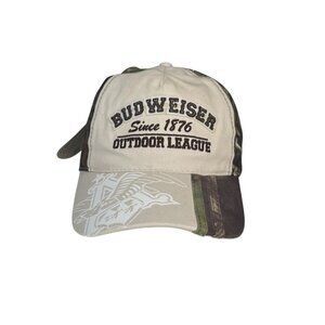 Budweiser Outdoor League Camo Hat New Realtree APG White Brown